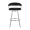 Armen Living Chelsea 29" Swivel Bar Stool with Brushed Stainless Steel and Black Faux Leather LCCSBABSBL30 - alternate 7